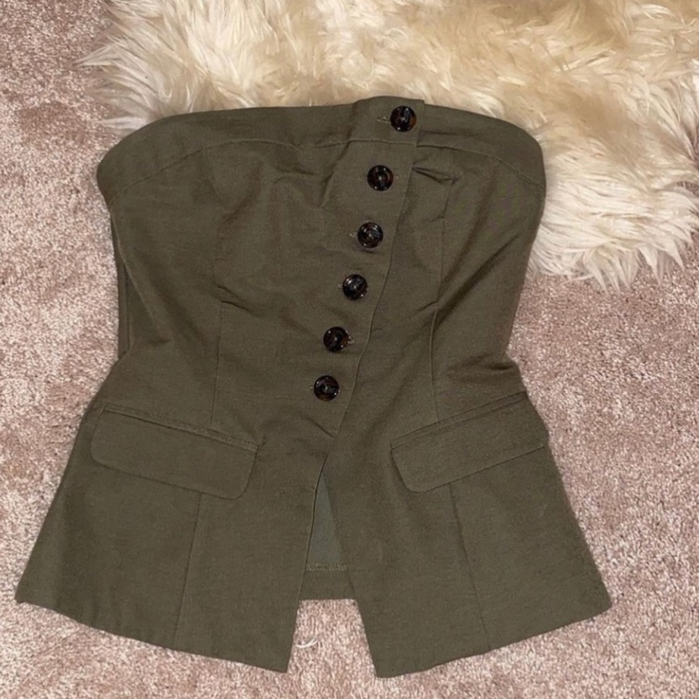 GREEN BUTTONED TOP - Picture 2 of 2